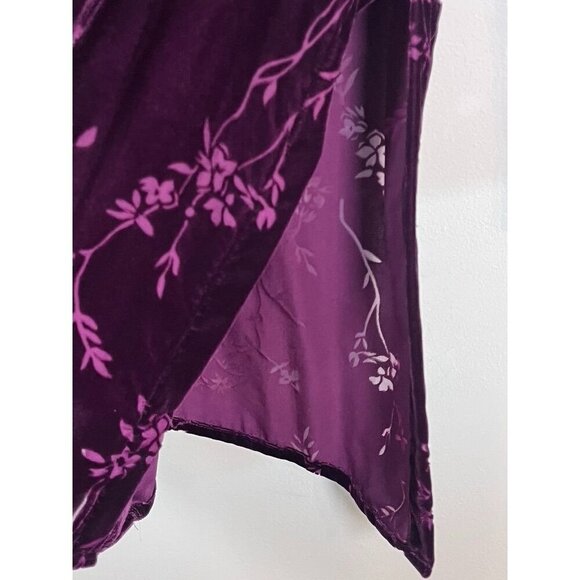 Jacyln Smith Top Women L Purple Floral Burnout Retro Boho Western Classic Mature - Picture 7 of 11